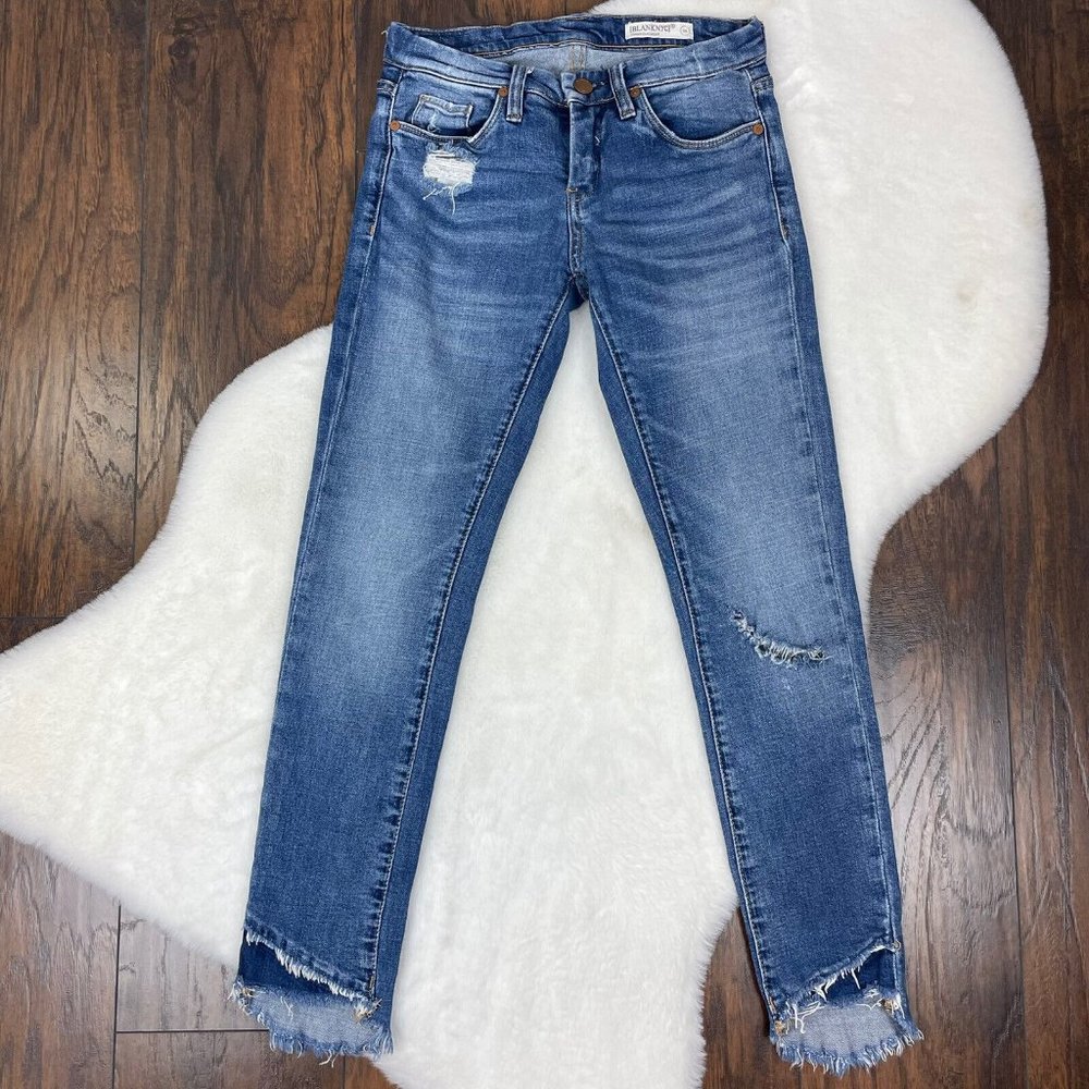 BlankNYC Women's Size 25 Jeans Skinny. Classique Medium Wash Ripped Raw‎ Hem